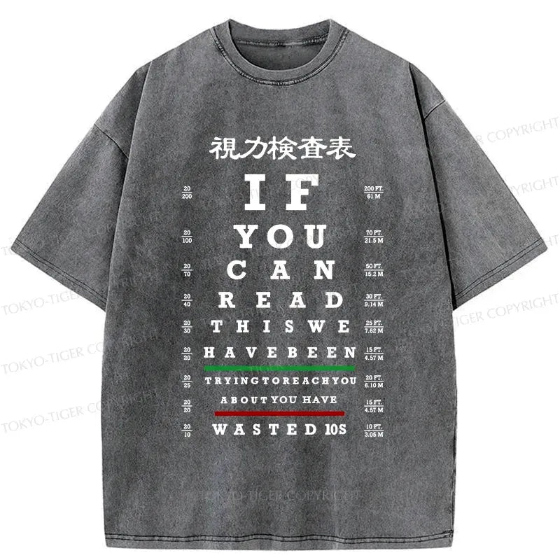 Kyoto-Lion Funny Eye Exam Chart Washed T-Shirt