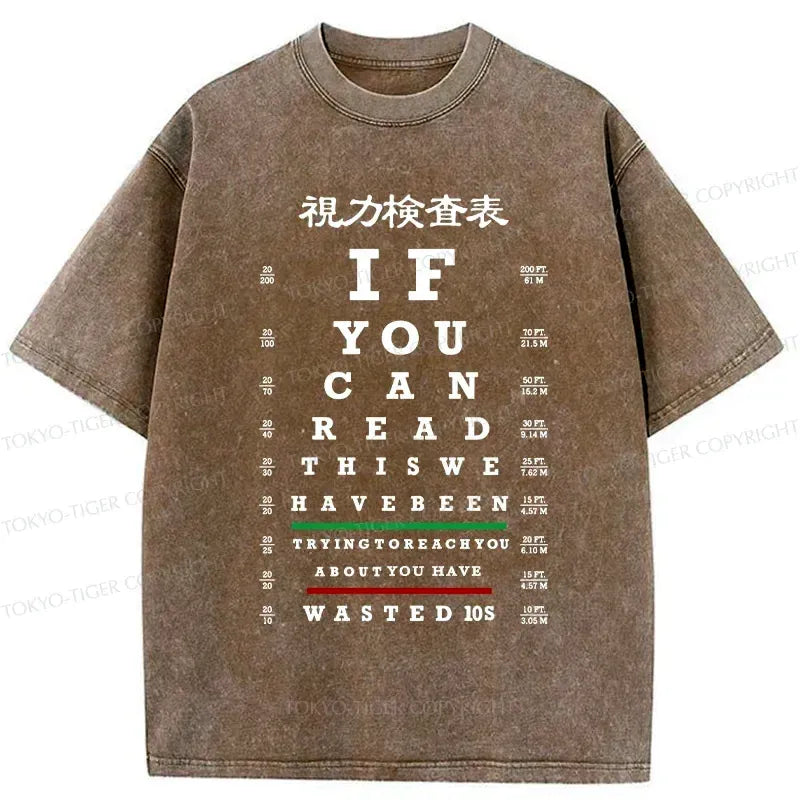 Kyoto-Lion Funny Eye Exam Chart Washed T-Shirt