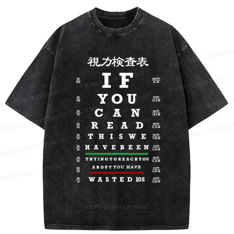 Kyoto-Lion Funny Eye Exam Chart Washed T-Shirt