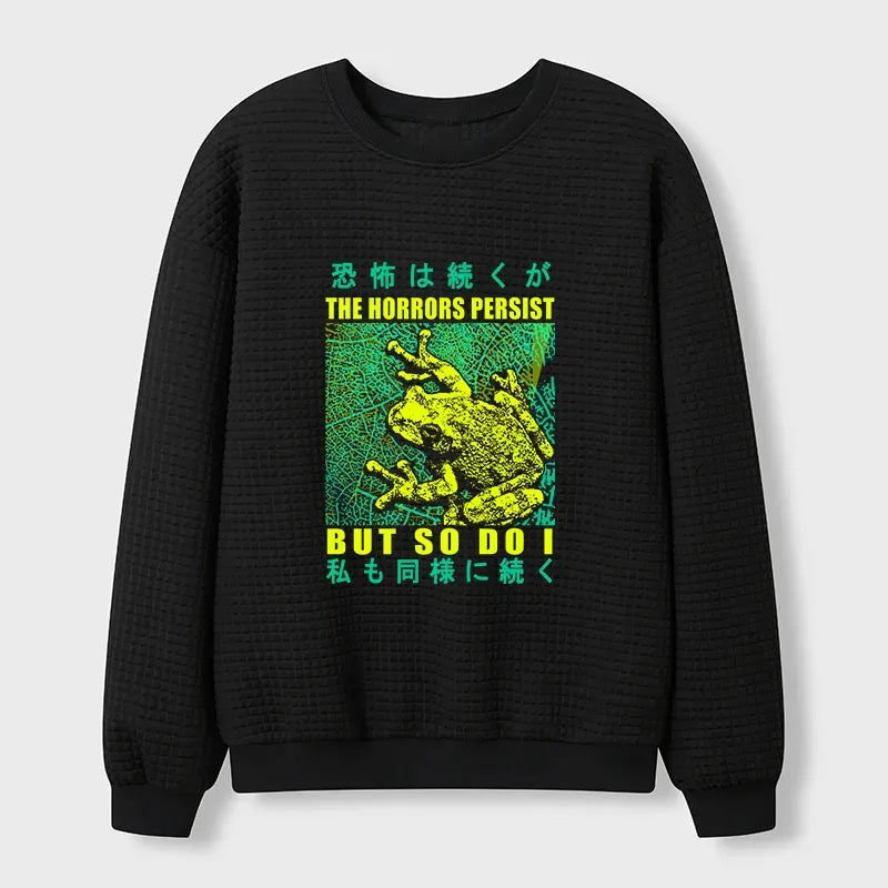 Kyoto-Lion The Horrors Persist Frog Waffle Sweatshirt