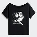 Japanese Vintage Cat Tee for Summer