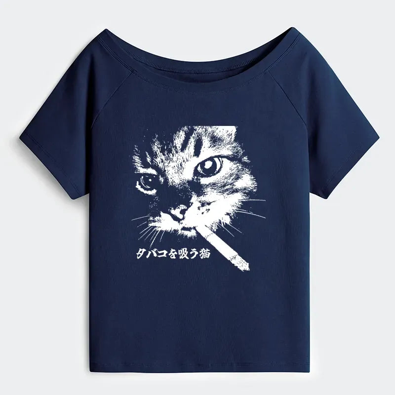 Retro Cat Smoking T-Shirt Limited Edition