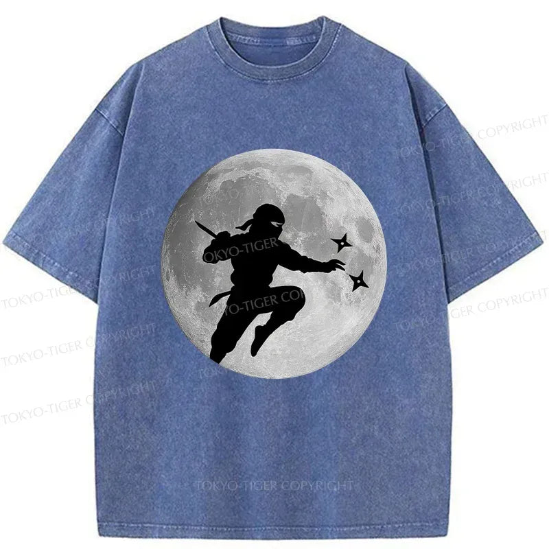 Kyoto-Lion Ninja Under The Moon Washed T-Shirt