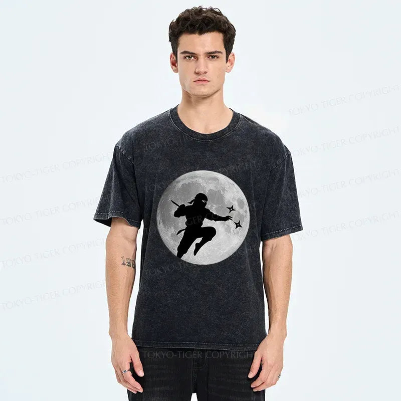 Japanese Washed Ninja T-Shirt for Streetwear