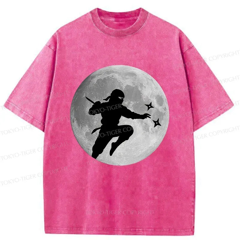 Kyoto-Lion Ninja Under The Moon Washed T-Shirt