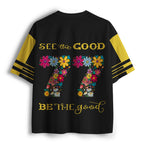 Japanese lion flower mesh jersey for summer