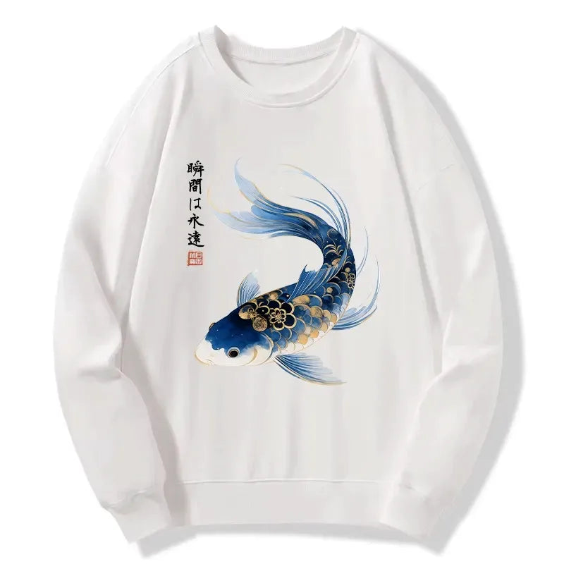 Koi Fish Watercolor Sweatshirt for Japanese Art Lovers