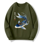 Koi Fish Watercolor Sweatshirt for Japanese Art Lovers