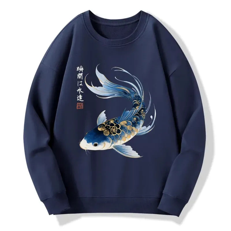 Koi Fish Watercolor Sweatshirt for Japanese Art Lovers
