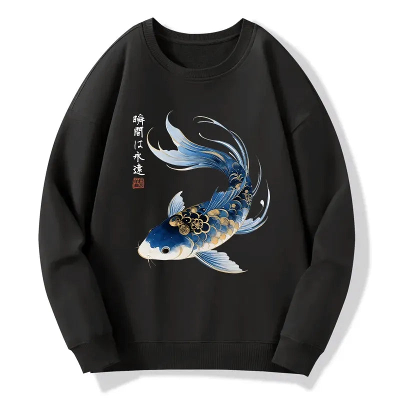 Koi Fish Watercolor Sweatshirt for Japanese Art Lovers