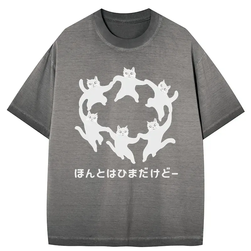 Japanese gradient washed t-shirt for daily wear