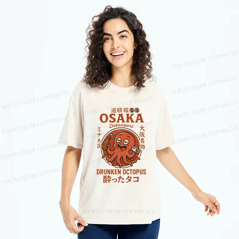 Kyoto-Lion Dotonbori Octopu Washed T-Shirt