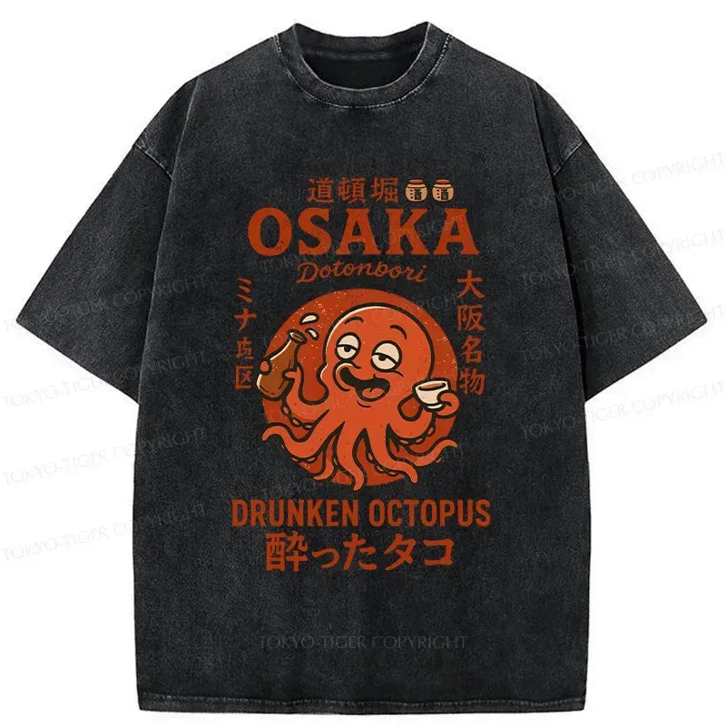 Kyoto-Lion Dotonbori Octopu Washed T-Shirt