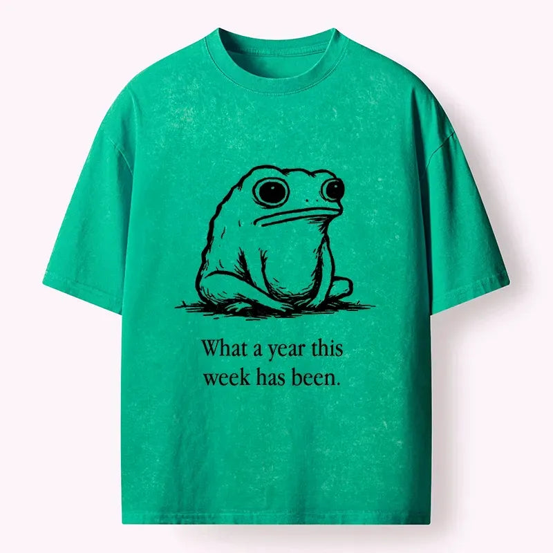 Ukiyo-e style washed t-shirt for summer