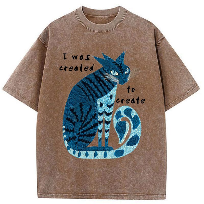 Kyoto-Lion I Was Created To Create Washed T-Shirt