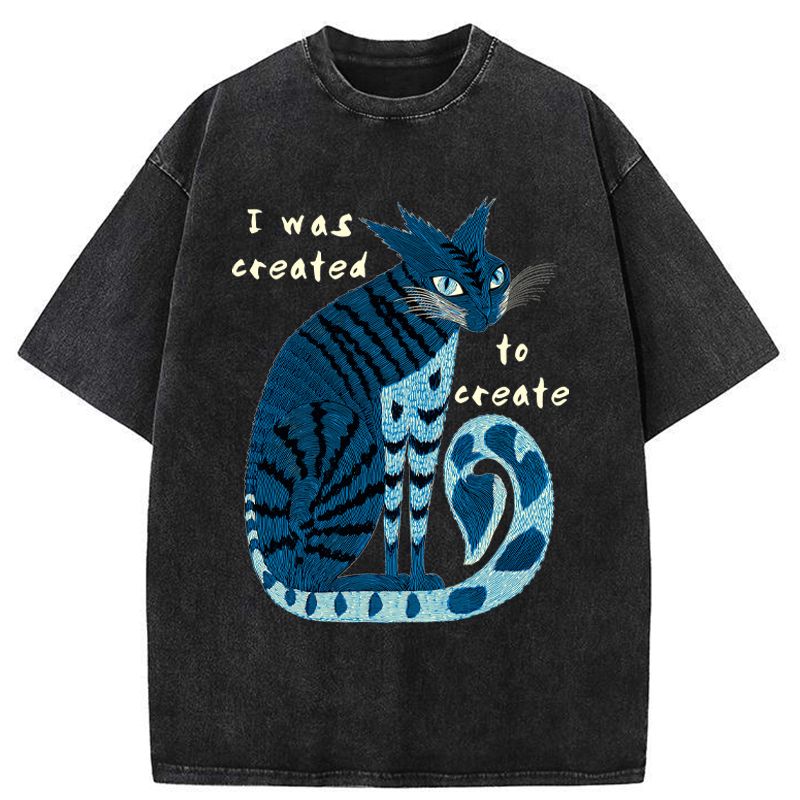 Kyoto-Lion I Was Created To Create Washed T-Shirt