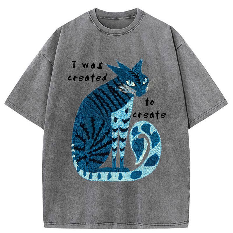 Kyoto-Lion I Was Created To Create Washed T-Shirt