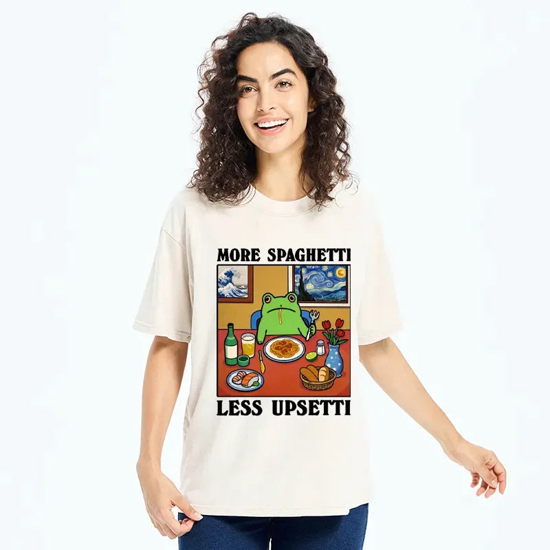 Kyoto-Lion More Spaghetti Less Upsetti Frog Washed T-Shirt