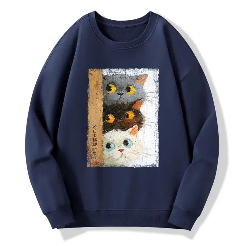 japanese style cat sweatshirt gift idea