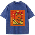 Kyoto-Lion Super Kindly Cat Washed T-Shirt