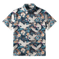 Kyoto-Lion Cranes And Chrysanthemums Button-up Shirt