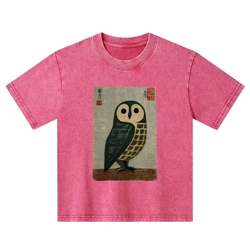 Japanese owl kids t-shirt gift idea