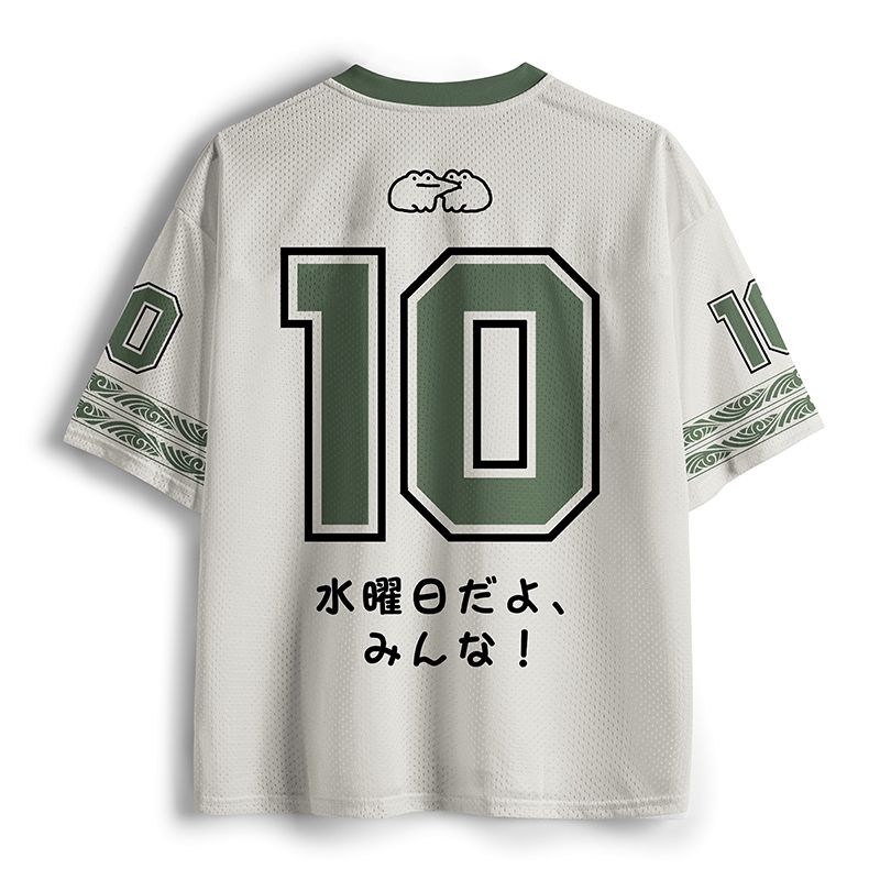 trendy Kyoto lion frog mesh jersey