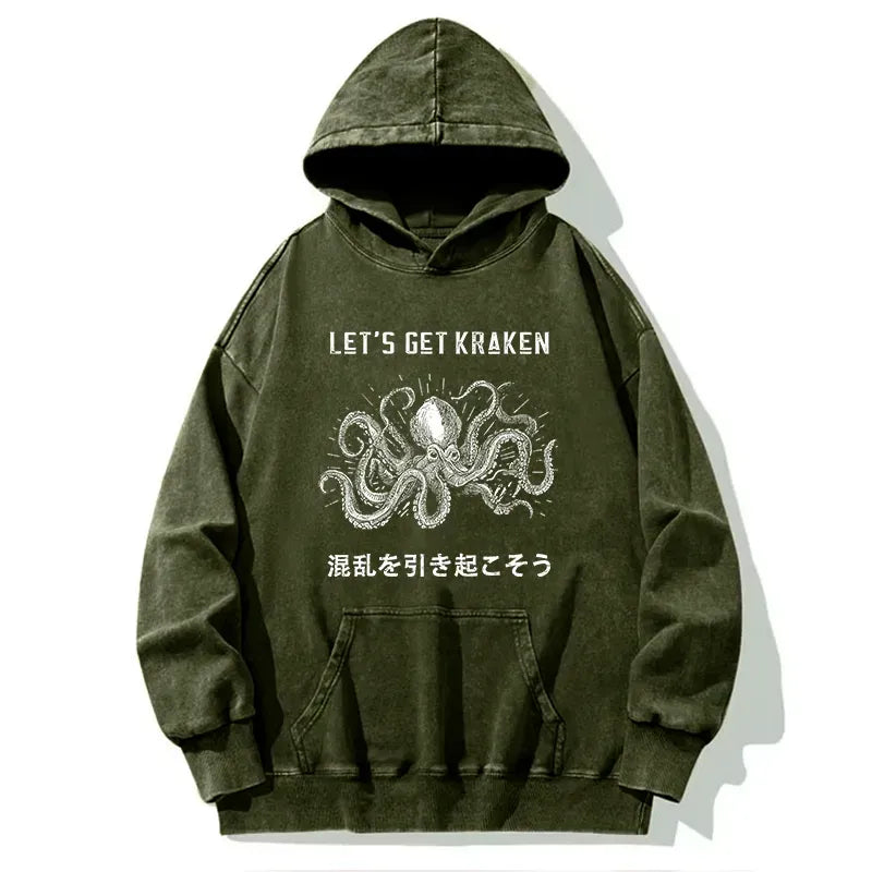 kraken octopus hoodie unisex streetwear