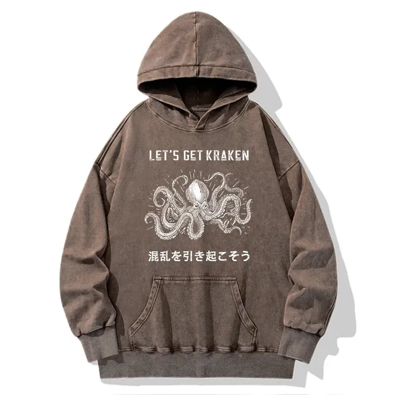 Kyoto-Lion Funny Octopus£ºLet¡¯s Get Kraken Washed Hoodie