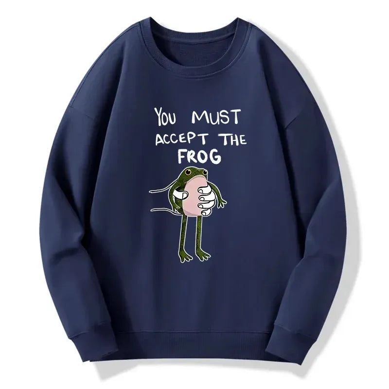 Japanese Vintage Frog Sweatshirt for Daily Wear