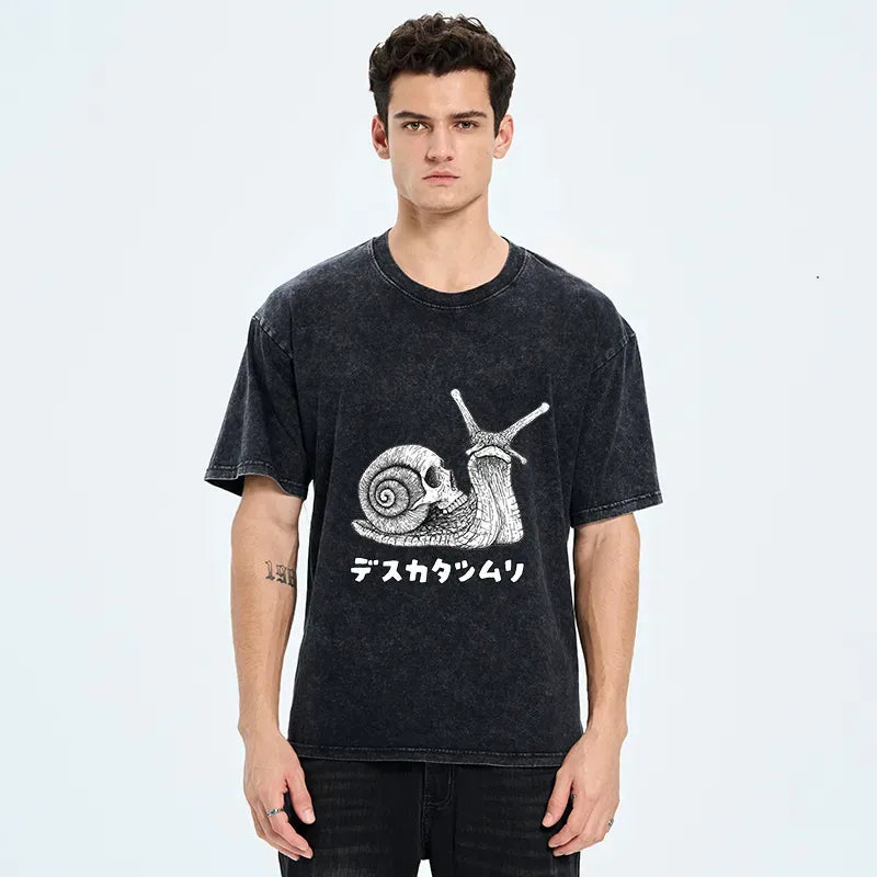 Kyoto-Lion Terrifying Death Snail Washed T-Shirt