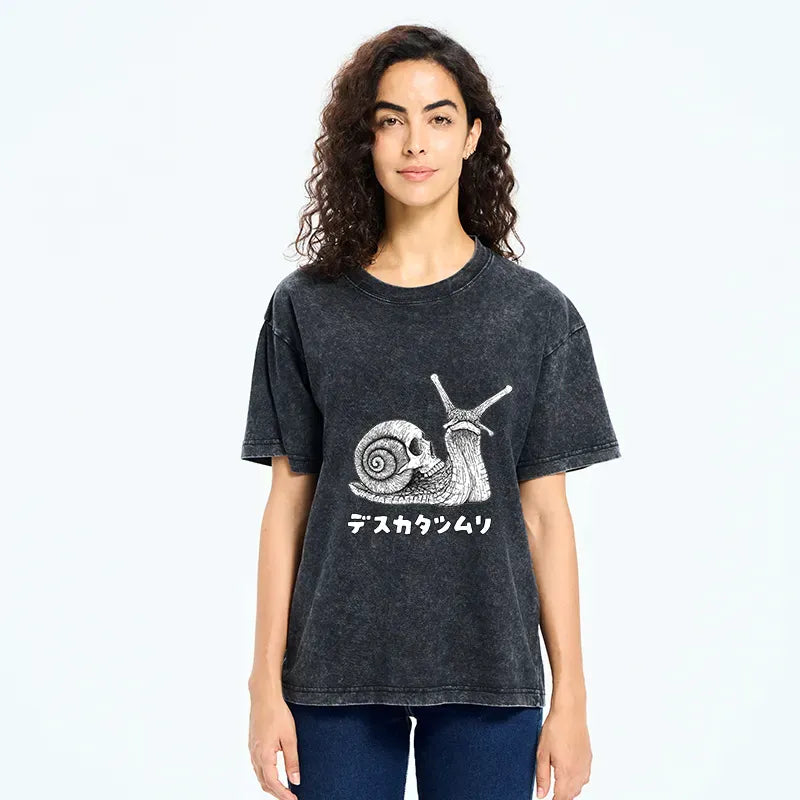 Kyoto-Lion Terrifying Death Snail Washed T-Shirt