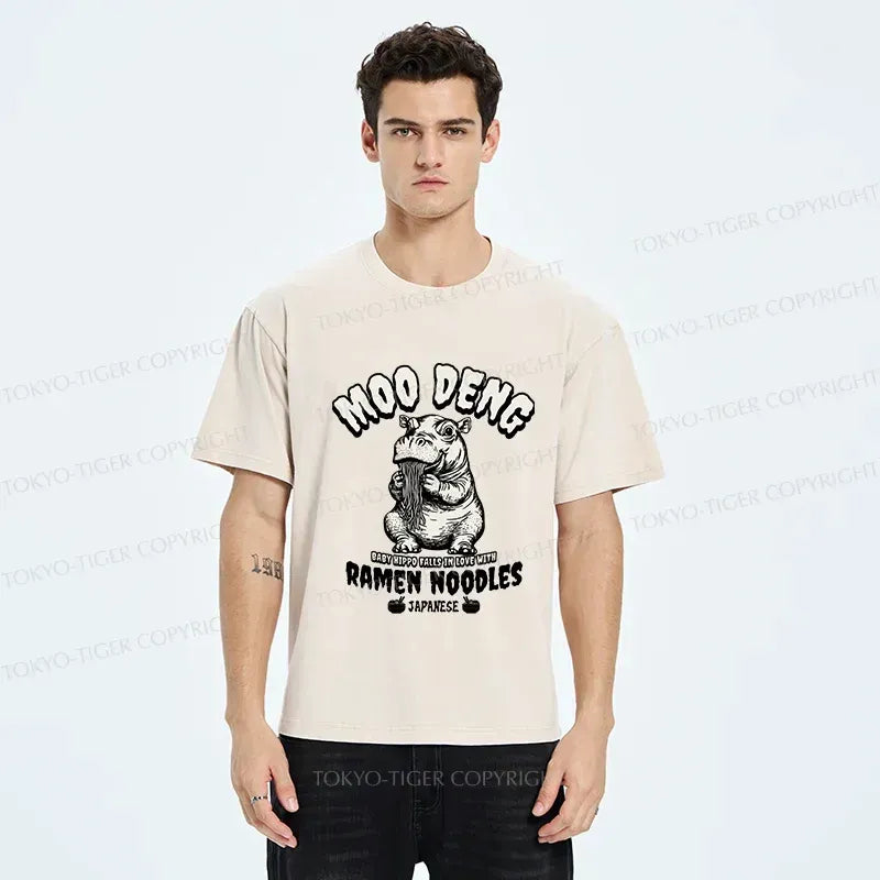 Funny Moo Deng Ramen T-Shirt for Daily Wear