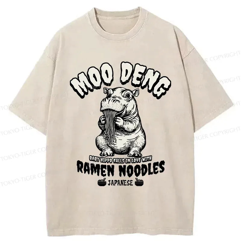 Funny Moo Deng Ramen T-Shirt for Daily Wear