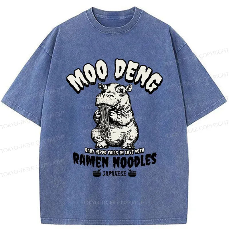 Funny Moo Deng Ramen T-Shirt for Daily Wear