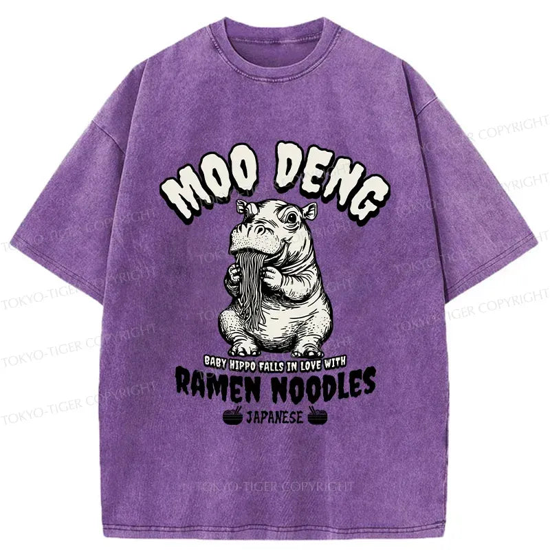 Funny Moo Deng Ramen T-Shirt for Daily Wear