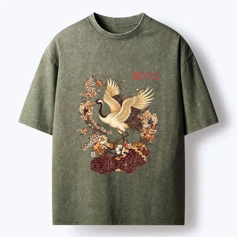 Red Crowned Crane Vintage T-Shirt Gift Idea