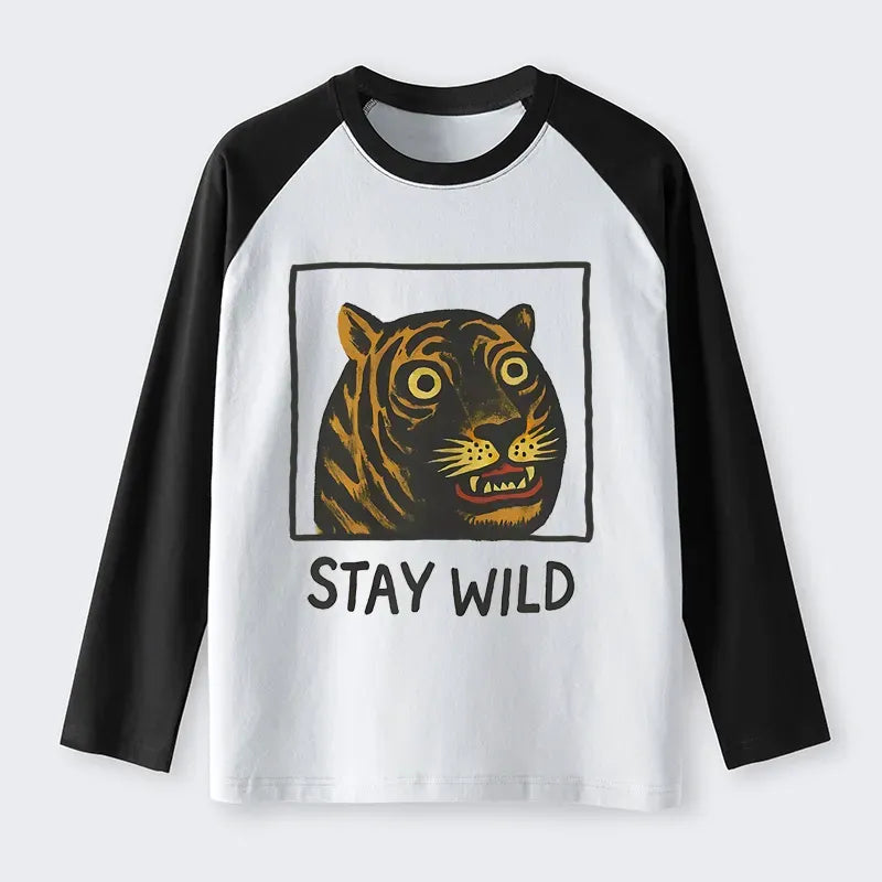 Kyoto-Lion Silly And Cute Tiger Raglan Long Sleeve T-shirt