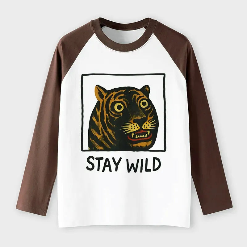 Japanese tiger raglan long sleeve shirt