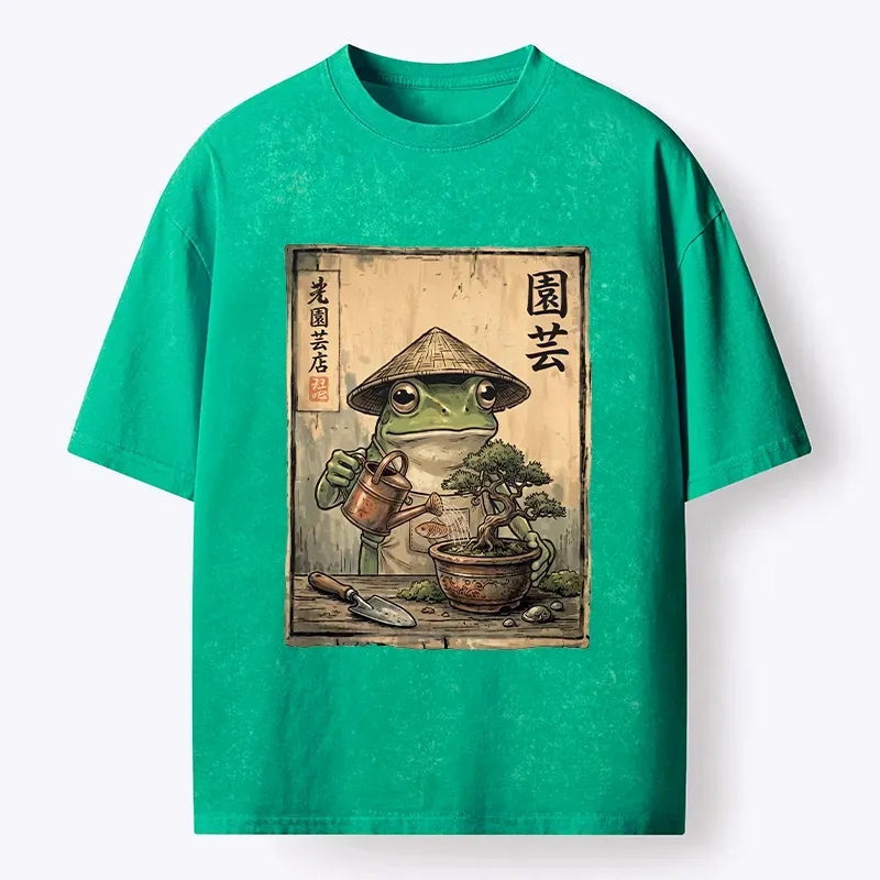 Japanese frog bonsai t-shirt for men