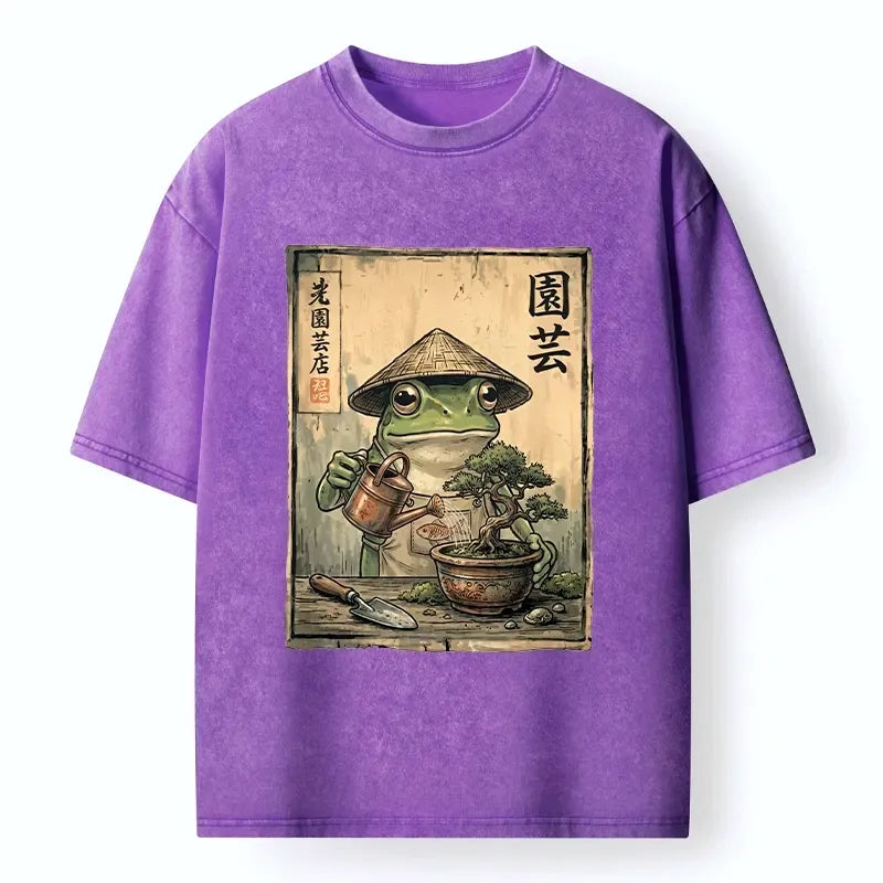 Japanese frog bonsai t-shirt for men