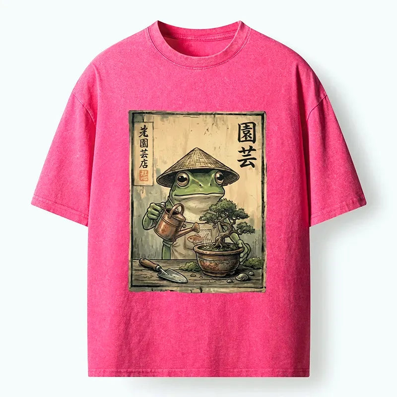 Japanese frog bonsai t-shirt for men