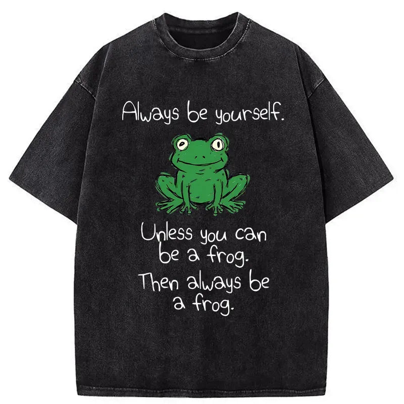 Japanese Frog Washed Unisex T-Shirt