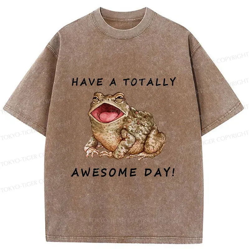 Happy Toad Washed T-Shirt for Daily Wear