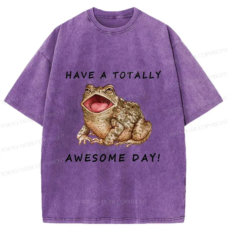 Happy Toad Washed T-Shirt for Daily Wear