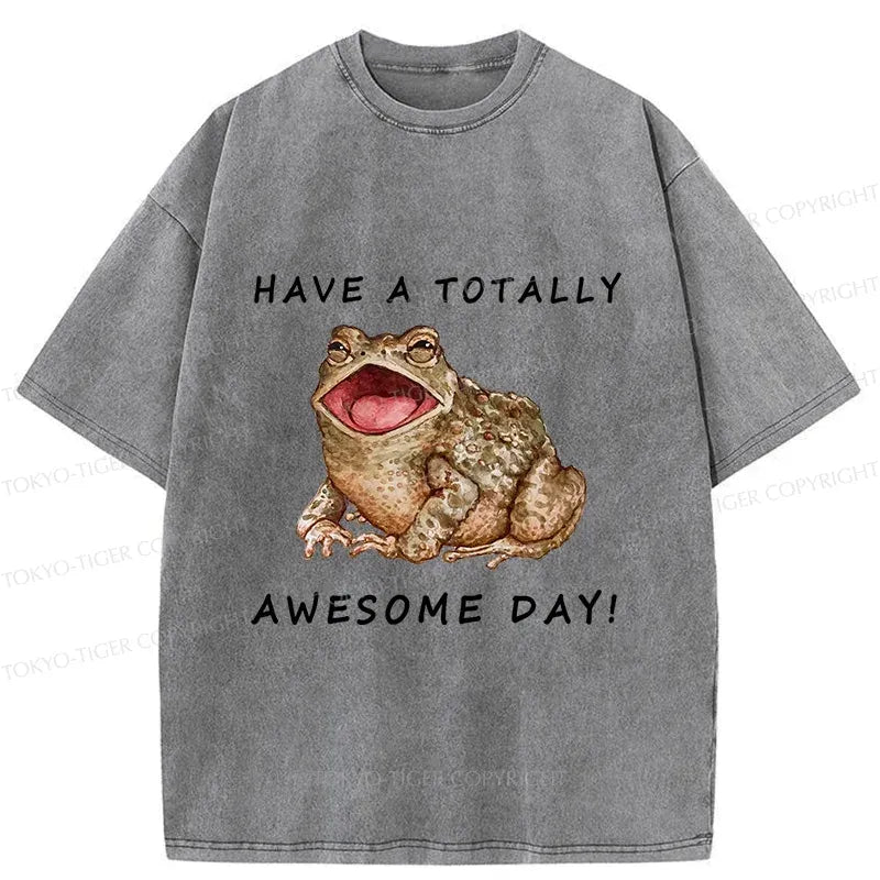 Kyoto-Lion Toad Is Very Happy Washed T-Shirt