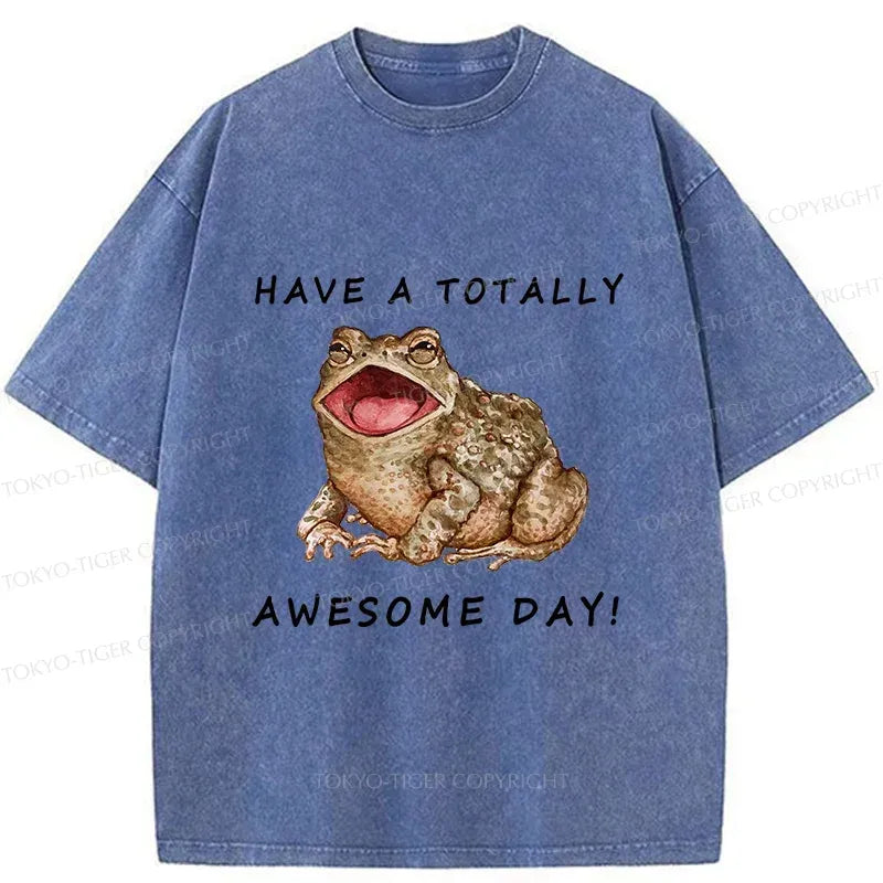 Kyoto-Lion Toad Is Very Happy Washed T-Shirt