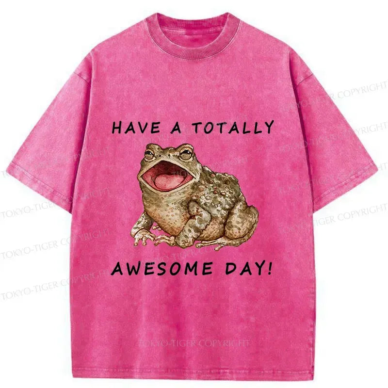 Happy Toad Washed T-Shirt for Daily Wear