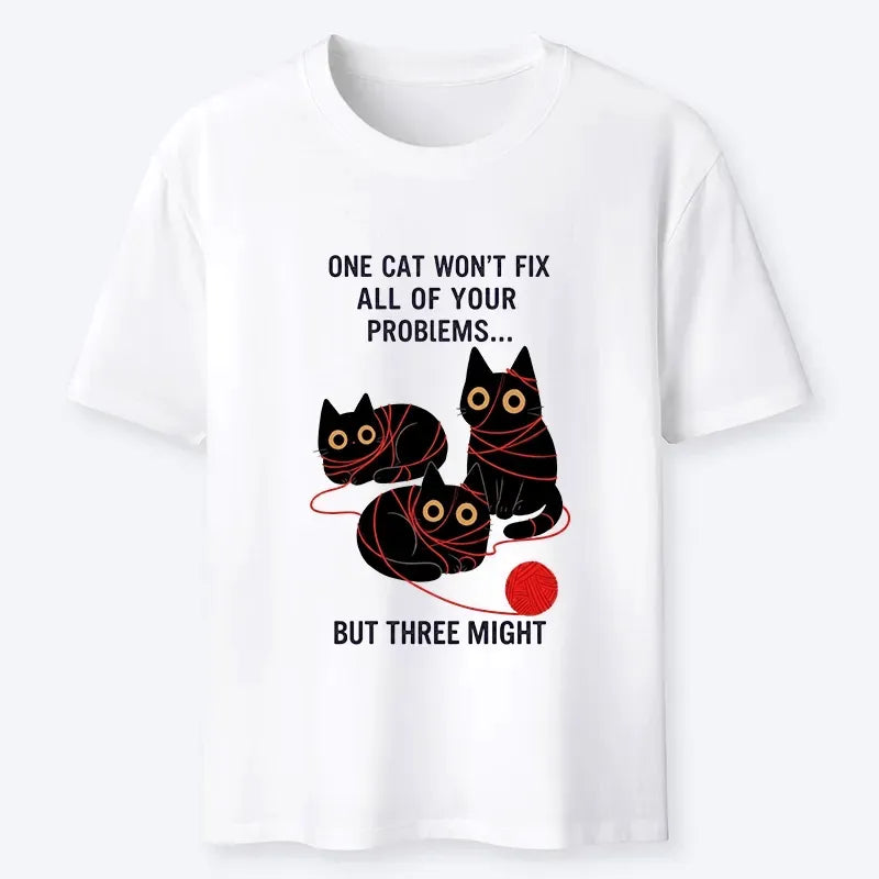 Kyoto-Lion Three Cats Fix All Problems Classic T-Shirt