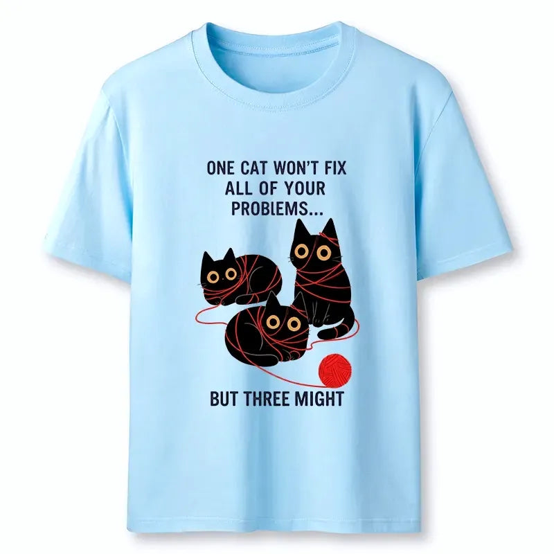 Three cats fix all problems funny tee gift